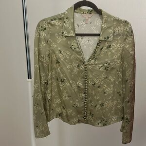 100% Silk Rebecca Taylor Collared Button Blouse